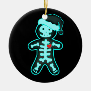 Ornamento De Cerâmica X-Ray Gingerpão Homem Skeleton Enfermeira de Natal