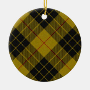 Ornamento De Cerâmica Xadrez amarela de tartan MacLeod