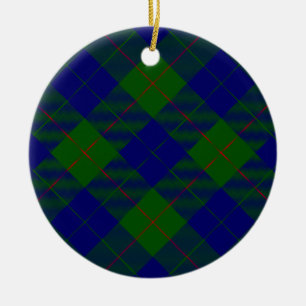 Ornamento De Cerâmica Xadrez azul-tartã-barclay
