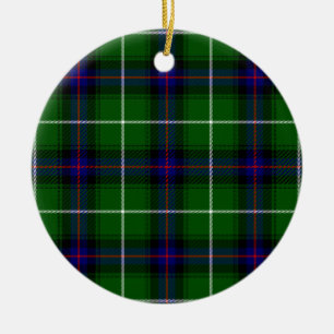 Ornamento De Cerâmica Xadrez azul verde MacDonald tartan