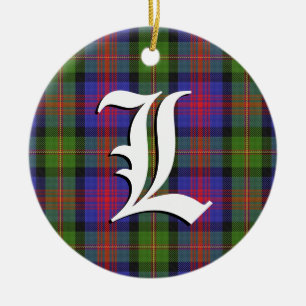 Ornamento De Cerâmica Xadrez de Clan Logan Tartan do Natal escocês