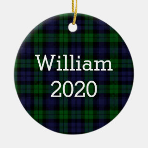 Ornamento De Cerâmica Xadrez de Tartan do Black Watch Personalizada