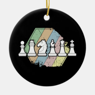 Ornamento De Cerâmica Xadrez Retro