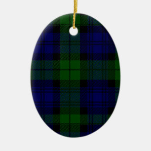 Ornamento De Cerâmica xadrez verde azul de tartan Black Watch