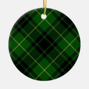 Ornamento De Cerâmica xadrez verde tartan MacArthur