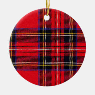 Ornamento De Cerâmica Xadrez vermelha de Stewart tartan