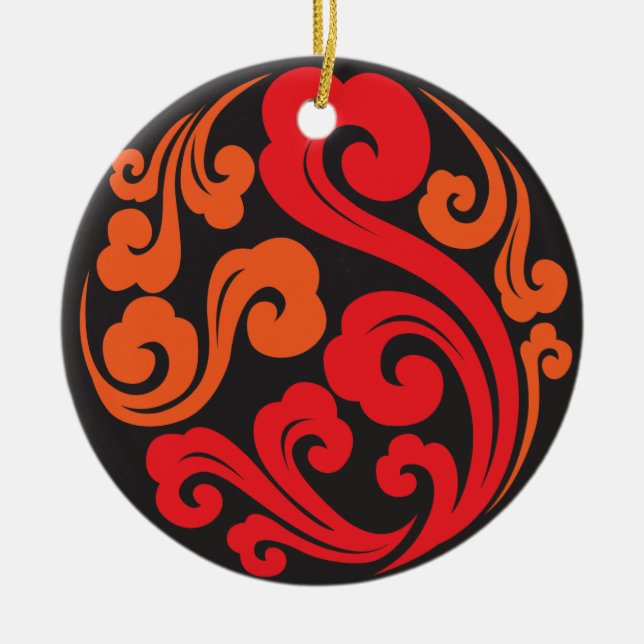 Ornamento De Cerâmica Xangai Moon Chinês Bistro & Bar 05 (Frente)