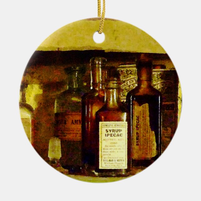 Ornamento De Cerâmica Xarope De Ipecac (Frente)