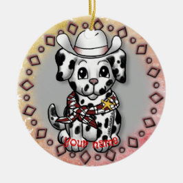 Ornamento De Cerâmica Xerife Cachorrinho