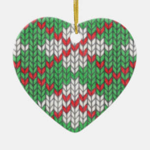 Ornamento De Cerâmica XMAS ARGYLE KNIT Cerâmica Ornament