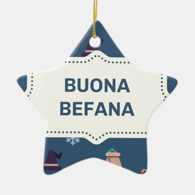 Ornamento De Cerâmica xmas buona Befana (Frente)