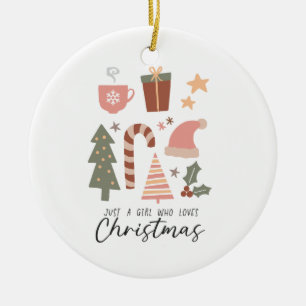 Ornamento De Cerâmica Xmas Deu Apenas Uma Menina Que Ama O Natal