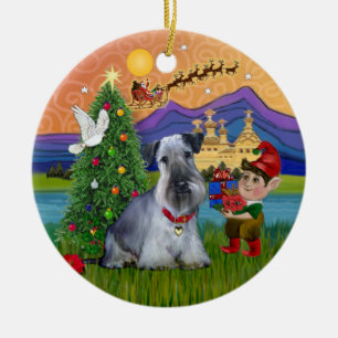 Ornamento De Cerâmica Xmas Fantasy - Cesky Terrier