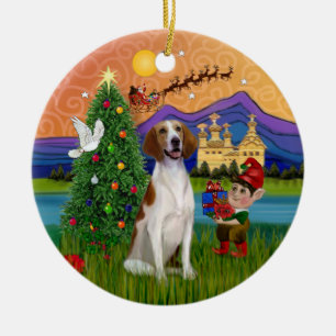 Ornamento De Cerâmica Xmas Fantasy - Foxhound Americano
