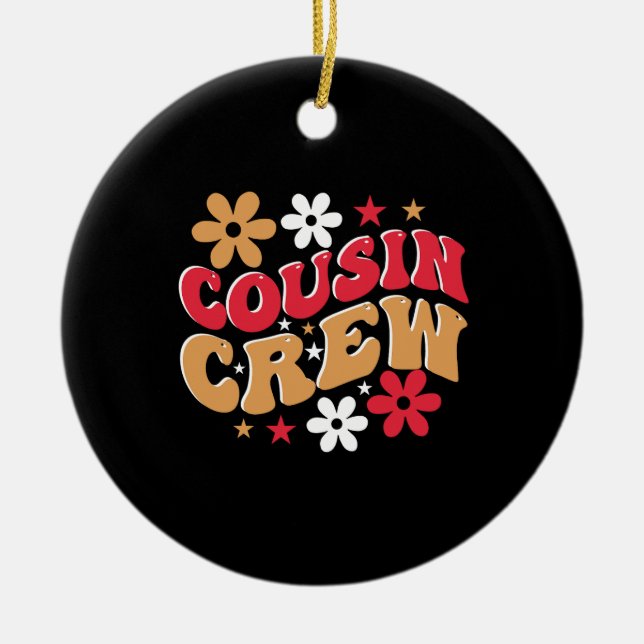 Ornamento De Cerâmica Xmas Gift Cousin Crew (Frente)