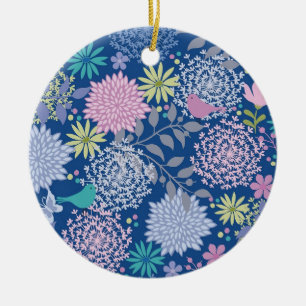 Ornamento De Cerâmica Xmas Gift Floral 60º Aniversário