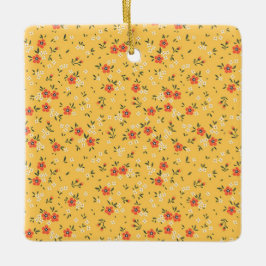 Ornamento De Cerâmica Xmas Gift Floral E Hardy