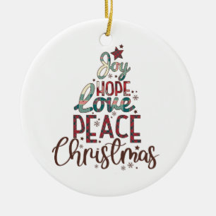 Ornamento De Cerâmica Xmas Gift Joy Love Peace Christmas