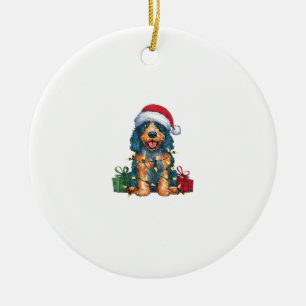 Ornamento De Cerâmica Xmas Lighting Santa Hat, Espanha, Cachorro de Água