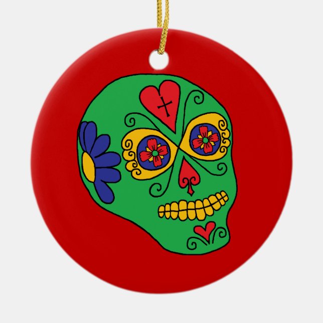 Ornamento De Cerâmica Xmas Lucha Libre Sugar Skype (Frente)
