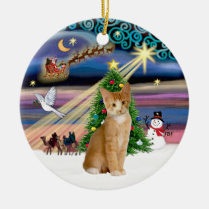 Ornamento De Cerâmica Xmas Magic - Laranja - Tabuleiro branco 40