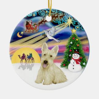 Ornamento De Cerâmica Xmas Magic - Scottish Terrier (Wheaten)