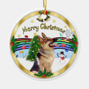 Ornamento De Cerâmica Xmas Music 1 - MC - German shepherd 1