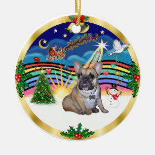 Ornamento De Cerâmica Xmas Music 3 - Bulldog Francês #16