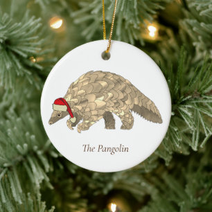 Ornamento De Cerâmica Xmas Pangolin Espécies Festivas Ameaçadas De Ext