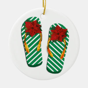 Ornamento De Cerâmica Xmas Party Flip Flops