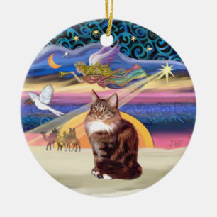 Ornamento De Cerâmica Xmas Star - Maine Coon cat 9