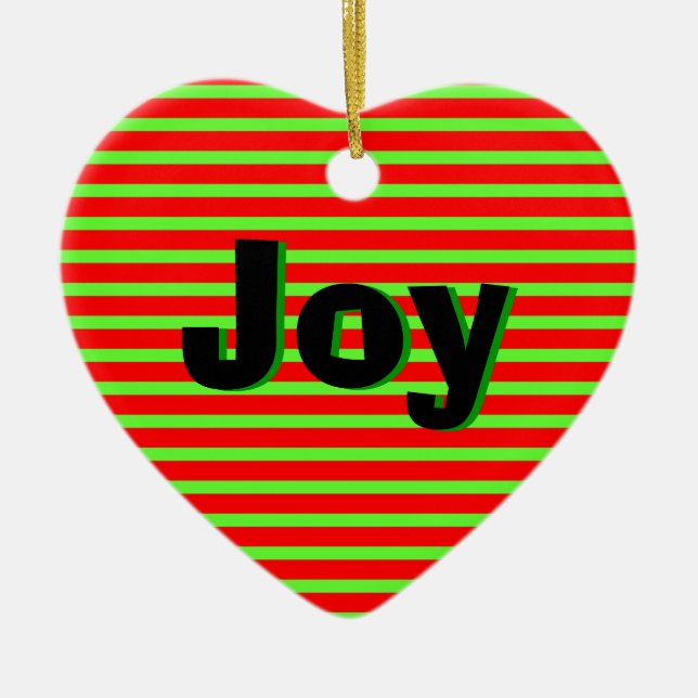 Ornamento De Cerâmica Xmas Stripe (Frente)