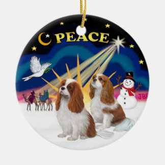 Ornamento De Cerâmica Xmas Sunrise - Dois Cavalier Blenheim
