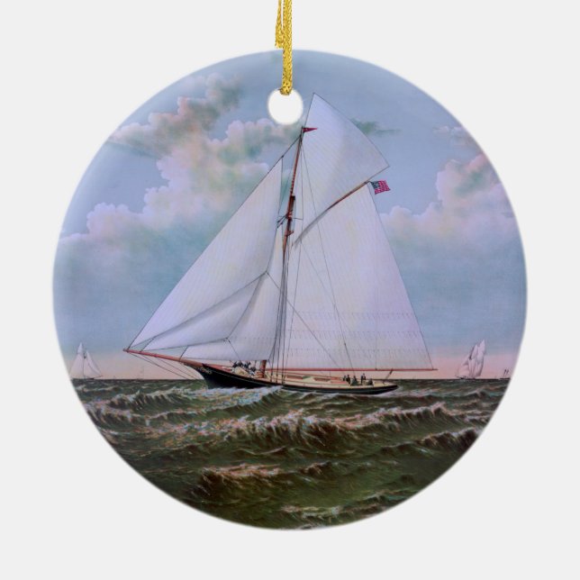 Ornamento De Cerâmica Yacht Anterior de Navegação (Traseira)