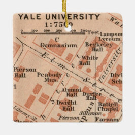 Ornamento De Cerâmica Yale University Map Ornament