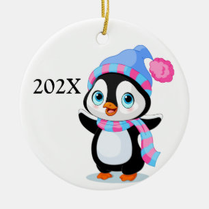 Ornamento De Cerâmica Yearly Christmas Penguin 