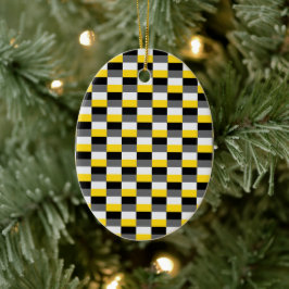 Ornamento De Cerâmica Yellow, Black and Gray Color Combination