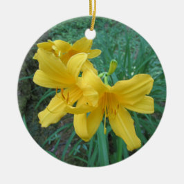 Ornamento De Cerâmica Yellow Lilies Ornament