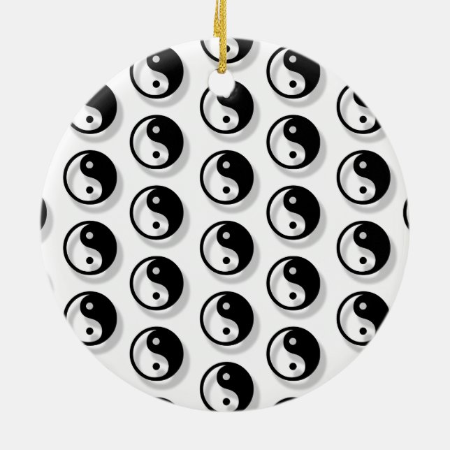 Ornamento De Cerâmica Yin E Yang Pattern (Traseira)