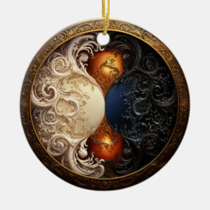 Ornamento De Cerâmica Yin-Yang Hourglass