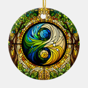 Ornamento De Cerâmica Yin Yang Ornament