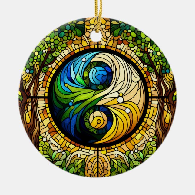 Ornamento De Cerâmica Yin Yang Ornament (Frente)