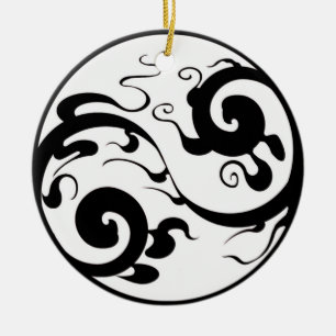 Ornamento De Cerâmica Yin Yang Swirl Ornament