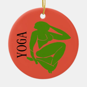 Ornamento De Cerâmica YOGA, adicionar, editar texto