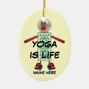 Ornamento De Cerâmica Yoga Christmas Cartoon