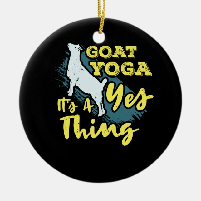 Ornamento De Cerâmica Yoga Goat Goatyoga (Frente)