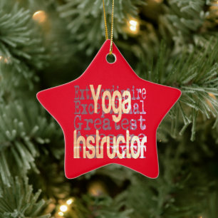 Ornamento De Cerâmica Yoga Instrutor Extraordinaire