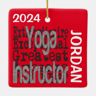 Ornamento De Cerâmica Yoga Instrutor Extraordinaire CUSTOM