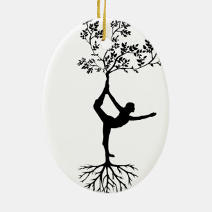 Ornamento De Cerâmica Yoga/Tree