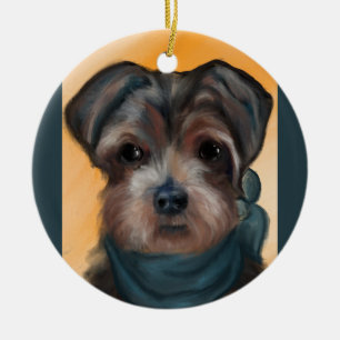 ORNAMENTO DE CERÂMICA YORKIE POO          